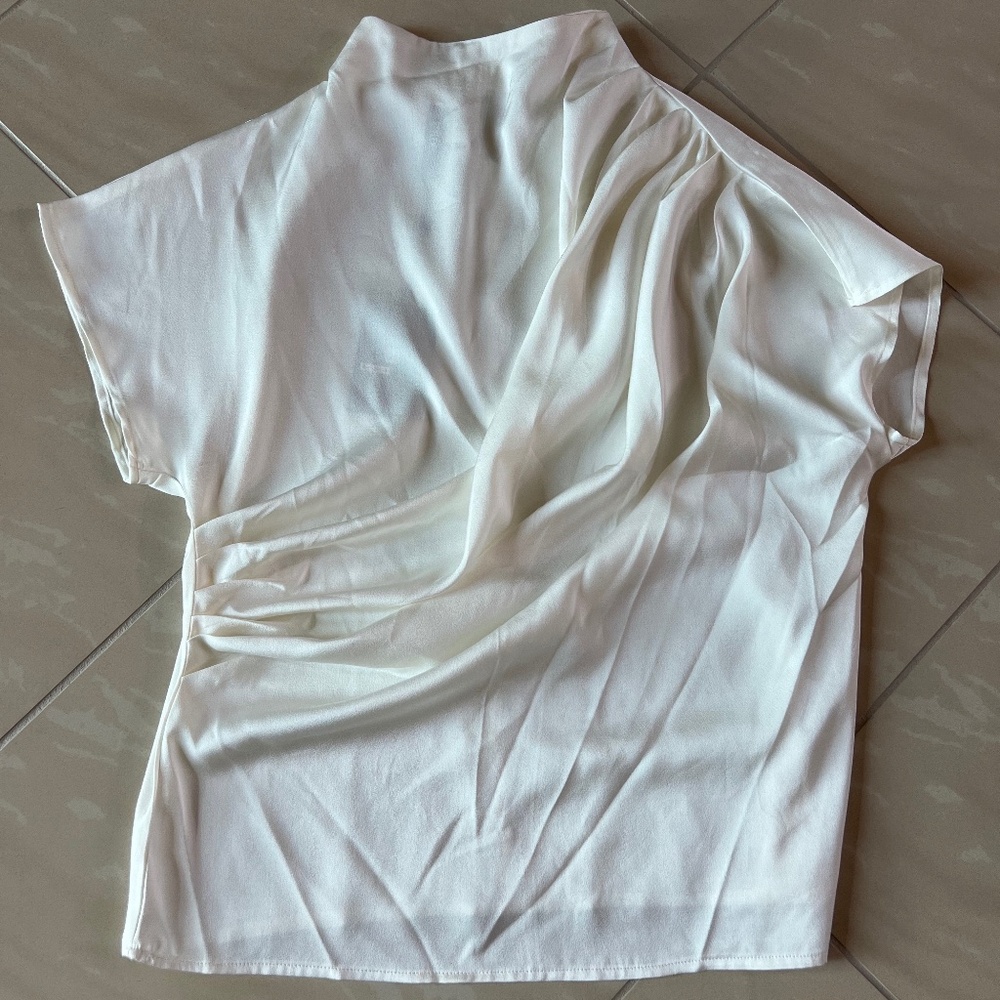 #2203 Stylewe White Daily Plain Simple Short Sleeve Top size Small